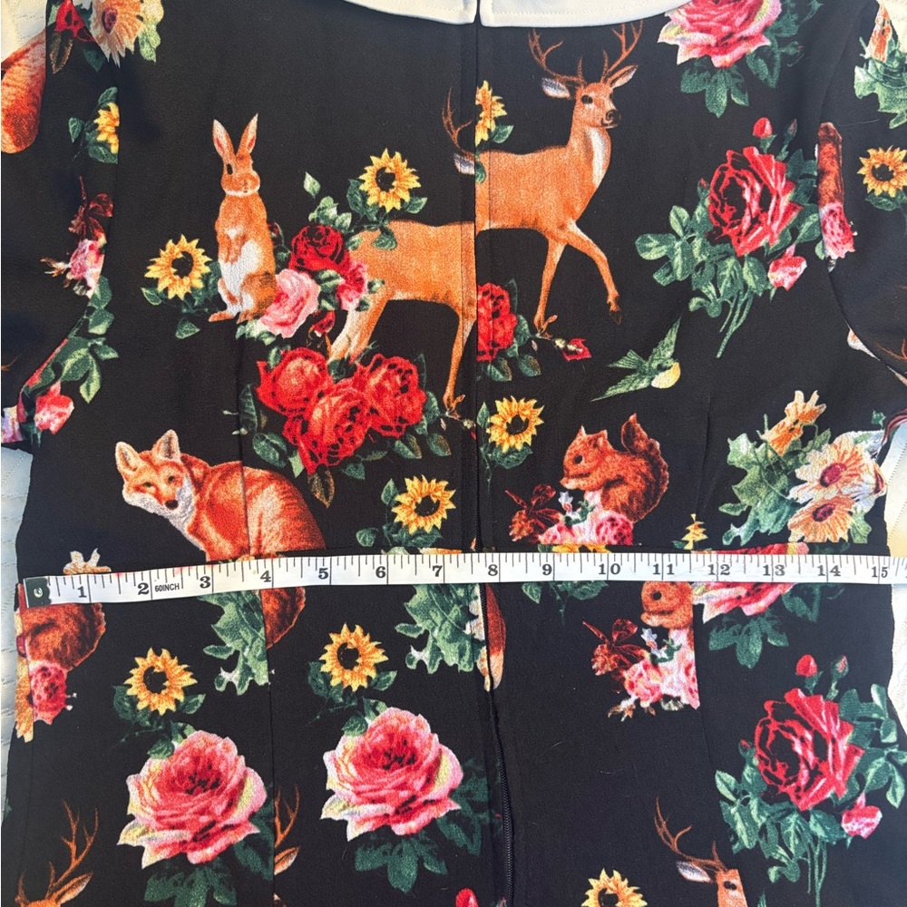 Hell Bunny Black Woodland Print Dress - Picture 6 of 7